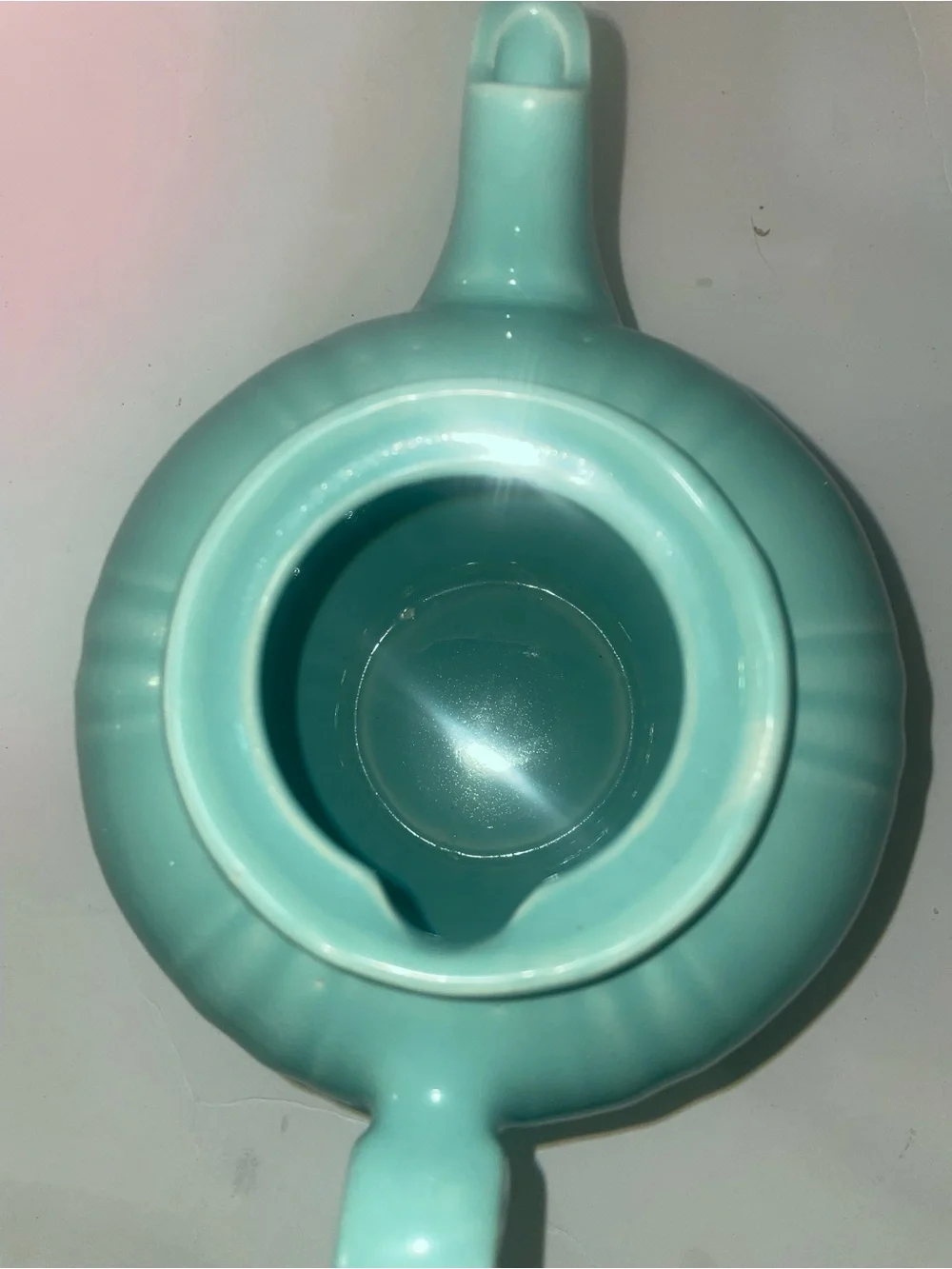 Turquoise Vintage Dalton OHIO Ceramic Pottery Blue Teapot